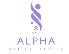 a logo with a person and a stethoscope