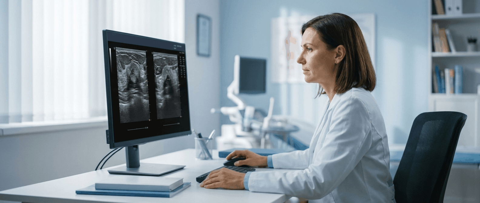 Breast ultrasound second opinion review by expert breast imaging radiologists